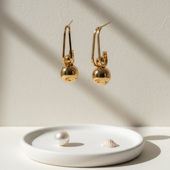 🆕 Chic Shine 18K Gold Plated Bead Drop Earrings Perfect for Every Occasion - Picture 11 of 16